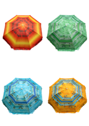 Зонт пляжный фольгированный с наклоном (4 расцветок) 170 см 12 шт/упак М44458 - фото 13